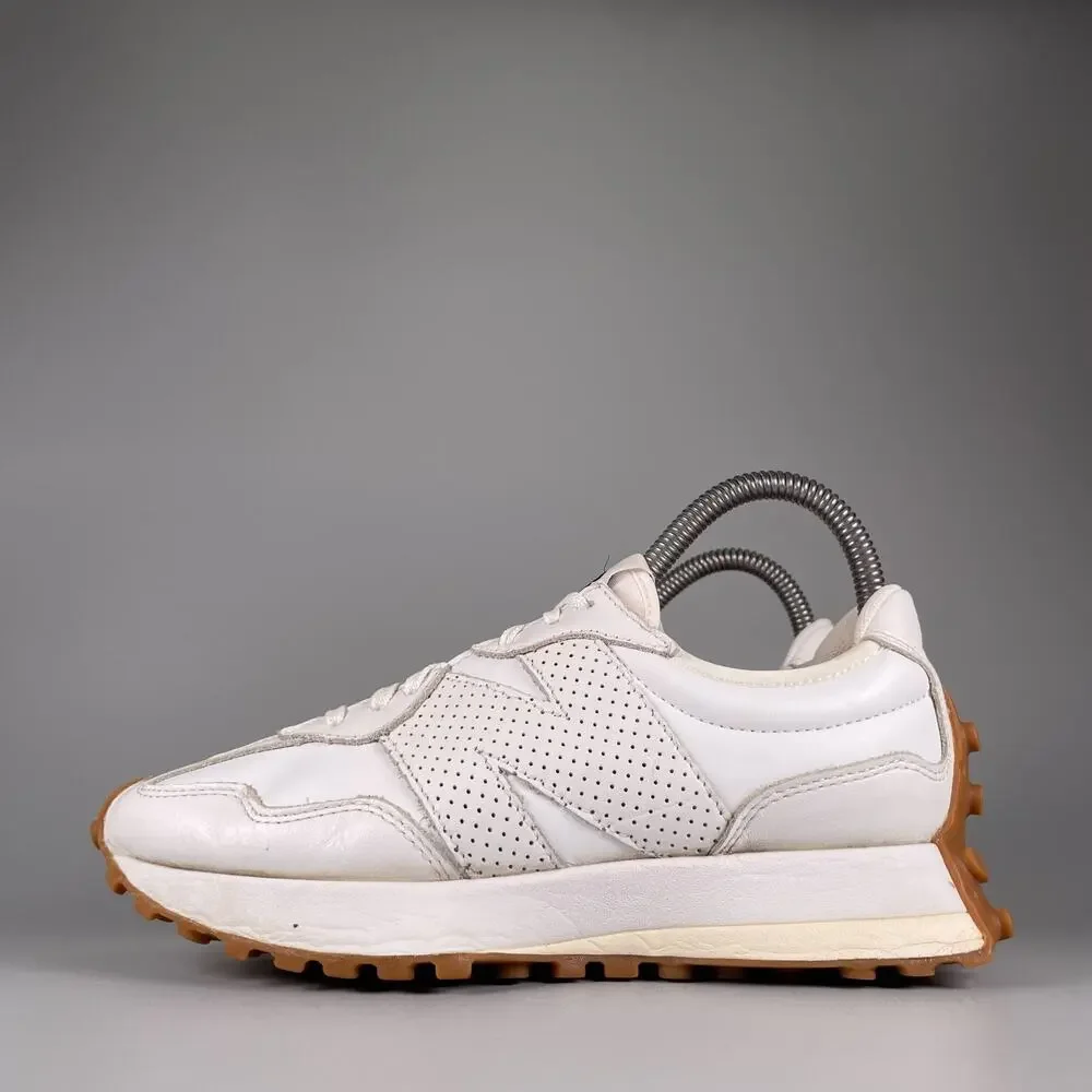 New Balance 327 Women's Size 6 White Leather Casual Sneakers Athletic Shoes EUC